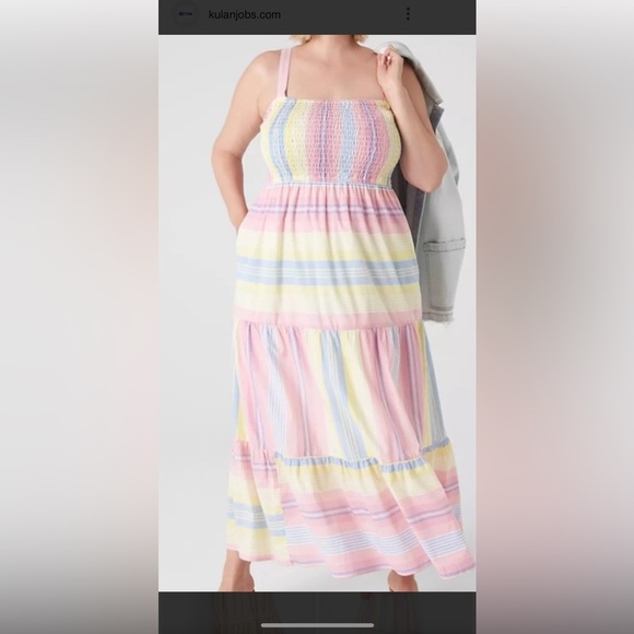 Lane Bryant Dresses & Skirts - NWT Lane Bryant Smocked Multicolor Striped Maxi Dress 14/16